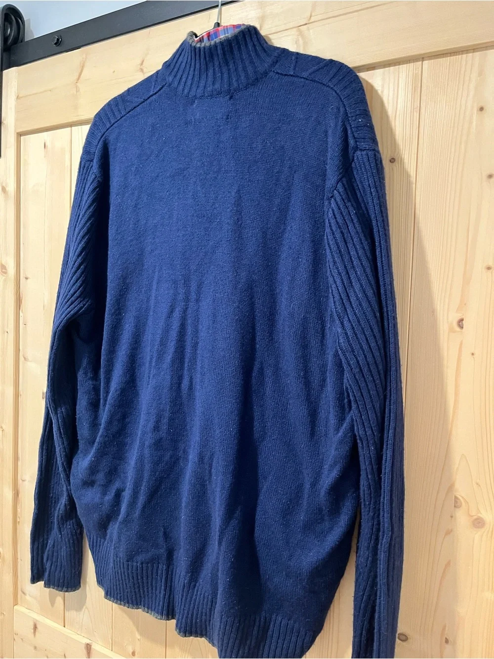 Geoffrey Beene men’s 1/4-zip pullover sweater, Navy XL (Free Lochlane XL Shirt.